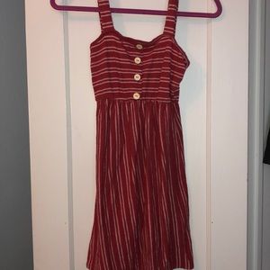 Red and white stripe dress